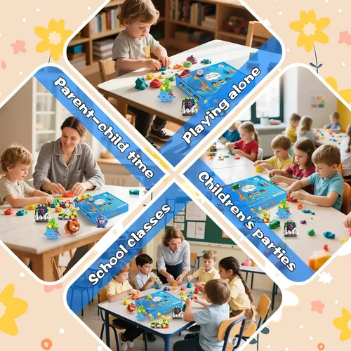 Miniatura 5 de Kits de arcilla de modelado ifergoo - 65 colores de arcilla seca al aire para niños, juguetes de moldeo DIY con herramientas de escultura, ultra