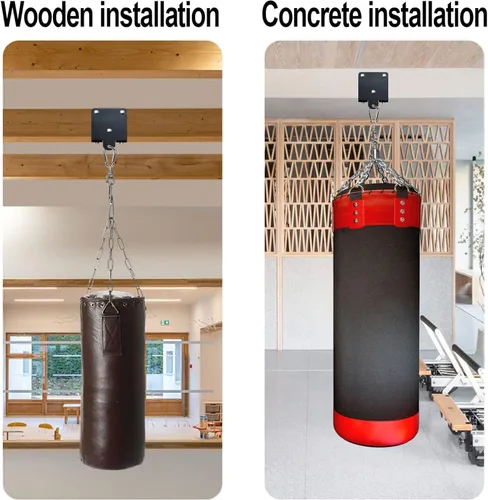 Miniatura 6 de Homydom Percha pesada para saco de boxeo y soporte de techo Soporte giratorio de rotación de 360° para boxeo, artes marciales mixtas y muay thai