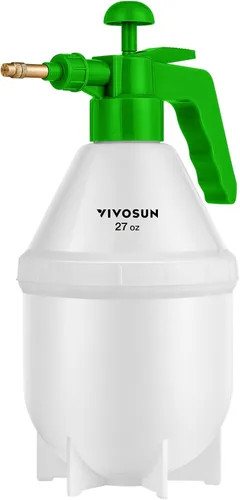 Miniatura 10 de VIVOSUN Pulverizador de bomba de 27 onzas, botella rociadora de agua de mano para jardín con boquilla de latón ajustable, para rociar plantas, Rojo