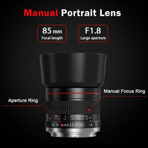 Miniatura 3 de Objetivo retrato de 85mm f1.8 - Objetivo E Mount para Sony, enfoque manual (MF) para Sony A7C A7R A7S A7 A9 A6700 A6600 A6500 A6400 A6300 A6100
