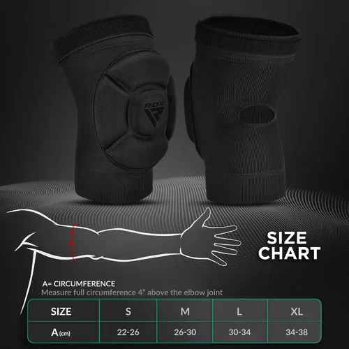 Miniatura 6 de RDX Almohadillas para codo, protector de codo para Muay Thai MMA Kickboxing Sparring, protección de golpes para artes marciales, manga acolchada
