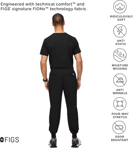 Miniatura 3 de FIGS Tansen - Pantalones deportivos para hombre, ajuste delgado, 5 bolsillos, elástico en 4 direcciones, pantalones quirúrgicos antiarrugas