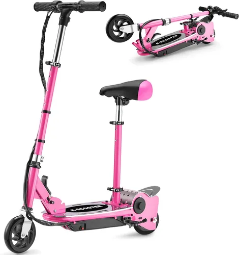 Miniatura 12 de Zupapa Scooter eléctrico con asiento para niños de 6 a 12 años, neumático de 6 pulgadas, hasta 10 mph y 70 minutos de tiempo de conducción