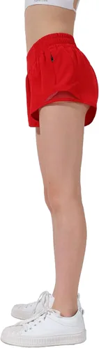 Miniatura 3 de Aurefin Pantalones cortos deportivos para niñas, pantalones cortos ligeros para correr para adolescentes, niñas, pantalones cortos deportivos