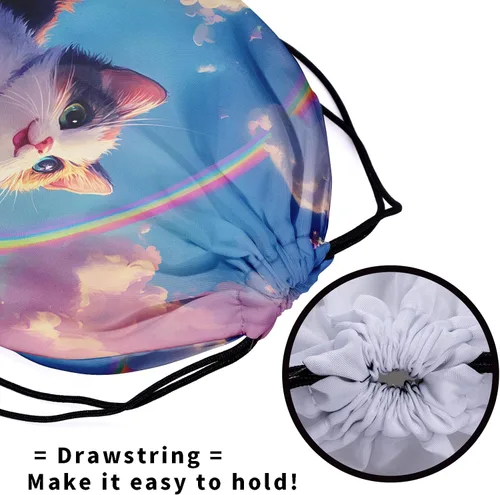 Miniatura 243 de Bolsa de agarre de gimnasia de piel de animal, bolsa de gimnasia con cordón ajustable, bolsa de cuerda para fauna silvestre, Mariposas Galaxy