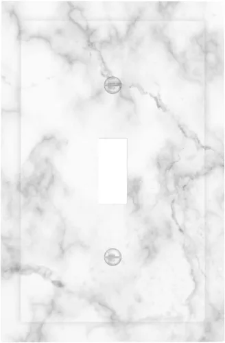 Cubierta decorativa de interruptor de luz de mármol blanco y gris, placa frontal de plástico de 1 banda para decoración de baño, hogar, dormitorio,