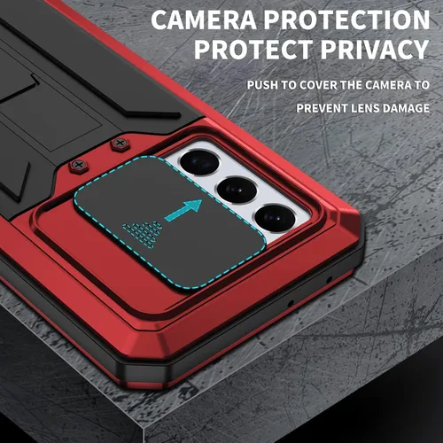 Miniatura 2 de Compatible con Samsung Galaxy S21 Ultra 5G, aluminio metal Gorilla Glass a prueba de golpes militar resistente funda protectora rígida