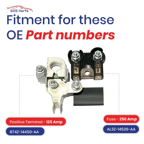 Miniatura 2 de EDS AL3Z-14526-AA AL3Z14526AA 250A/125A Fusible de enlace de fusible de batería y BT4Z-14450-AA Conjunto de terminal positivo para Ford F-150