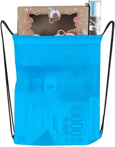 Miniatura 7 de Bolsas de cordón a granel, Poliéster Draw String Bag, Gym Sports Cinch Bag Mochila con cordón, Azul-cielo