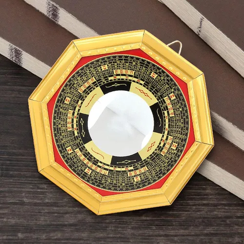 Miniatura 3 de TOPINCN Espejo Bagua, espejo tradicional chino de Feng Shui, espejo cóncavo, exorcismo, amuleto de exorcismo, artesanía de la suerte (13.5 cóncavo)