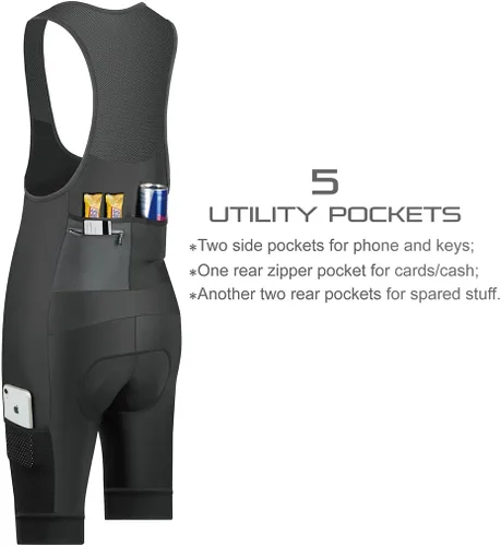 Miniatura 4 de CEROTIPOLAR Cycling Bibs Men, Long Riding Pad Bicycle Biking Bib Shorts UPF50+