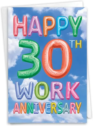Miniatura 8 de NobleWorks Tarjeta de felicitación de 30 aniversario (compañero de trabajo) con sobre de 5 x 7 pulgadas para hombres, mujeres (1 tarjeta), cuenta