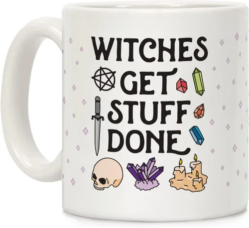 Miniatura 92 de LookHUMAN Taza de Café de Halloween – Halloween Is Meowgical Tazas, Taza de Café Espeluznante Idea de Regalos de Taza, 15 Onzas 10-Blanco