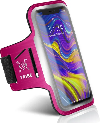 TRIBE - Brazalete para teléfono móvil para correr. Brazaletes deportivos para iPhone y Galaxy para mujeres, hombres, corredores, trotar, caminar,
