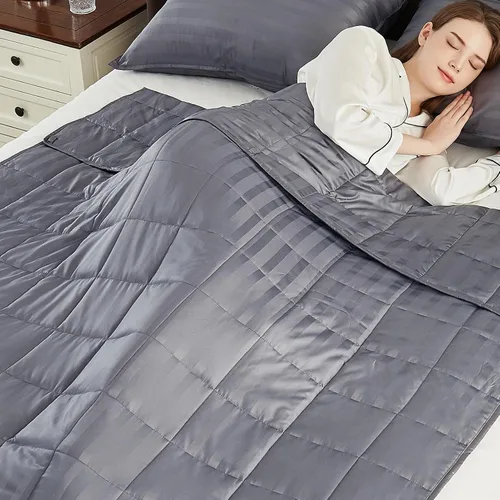 Miniatura 22 de anfie - Manta con peso para niños (40 x 60 pulgadas, 7 libras), ultrasuave y acogedora, refrescante, lavable a máquina, beige