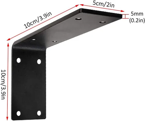 Miniatura 2 de Soporte de estante de hierro sólido industrial rústico para decoración de pared, soporte flotante de 90 grados, soporte de estante de esquina