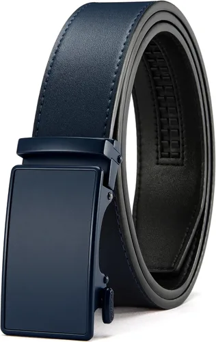 Miniatura 23 de CHAOREN - Cinturón para hombre - Cinturón de trinquete de cuero de 1 3/8 pulgadas para pantalones de vestir - Cinturón micro ajustable que se adapta