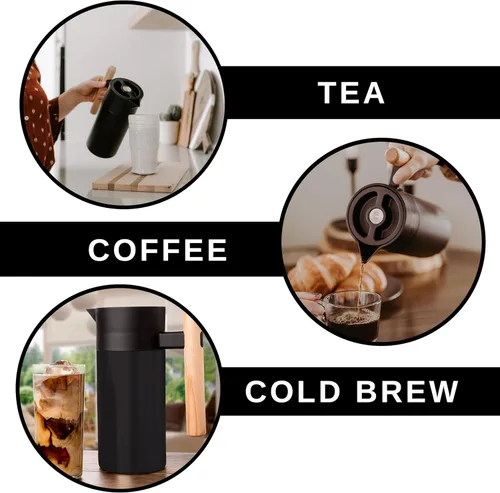 Miniatura 4 de Hastings Collective Jarra térmica de café de 40 onzas – Jarra aislada al vacío de doble pared de acero inoxidable – Cafetera térmica de 1 litro