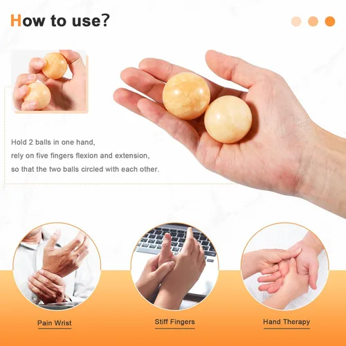 Miniatura 4 de Learay 2 bolas de obsidiana negra Baoding, bolas de masaje de ejercicio de salud chinas con bolsa de transporte para aliviar el estrés, bolas