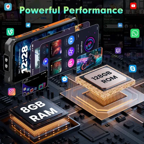 Miniatura 6 de FOSSIBOT F110L Unlocked Rugged Phone 2026, 128dB Speaker 10000mAh Battery 20W Rugged Smartphone, 50MP Camera 120LM Torch, 8(4+4) GB+128GB+2TB