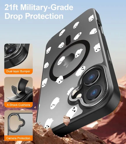 Miniatura 121 de Goodon para iPhone 15 Pro Max con protector de pantalla de privacidad, compatible con Magsafe, funda translúcida mate a prueba de golpes - Linda