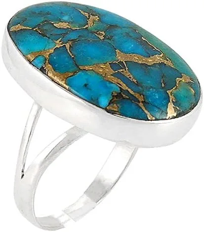 Miniatura 3 de Anillo turquesa de plata esterlina (elige color), Metal, Turquesa