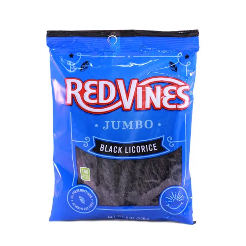 Red Vines Black Jumbo Regaliz Twists Bolsa de 8 oz (paquete de 12)