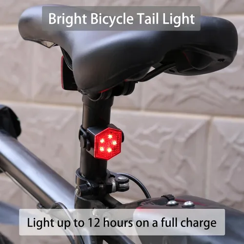 Miniatura 2 de Bike Tail Light Bicycle Rear Light USB-C Rechargeable LED Cycling Safety Flashlight with 4 Light Mode for Road Mountain Night Riding & Adults Men