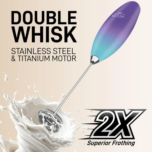 Miniatura 162 de Zulay Milk Boss Espumador de leche potente manual, hace espuma para latte, batidor para mezclar bebidas, café, miniespumador para capuchino, frappé