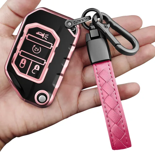 Miniatura 10 de Funda para Llavero de Jeep con Llavero Carcasa de Llave de Protección Completa Suave Estuche de Llave Compatible con Jeep Gladiator JT Sahara JLU