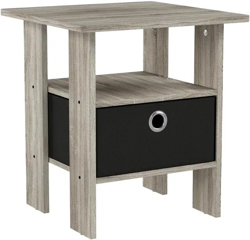 Miniatura 5 de Mesa de noche con cajón Furinno, Madera Roble francés
