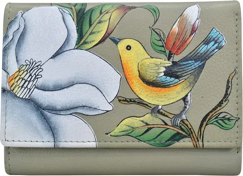 Miniatura 6 de Anna by Anuschka Cartera de tres pliegues pintada a mano para mujer de cuero