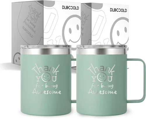 Miniatura 36 de DLOCCOLD Regalos de agradecimiento para mujeres, taza de café con texto en inglés "Thank You for Being Awome", agradecimiento a los empleados
