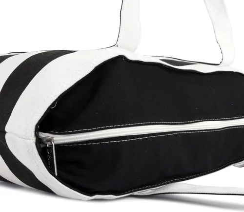 Miniatura 5 de DALIX - Bolsa de playa a rayas para mujer, diseño de rayas, color negro