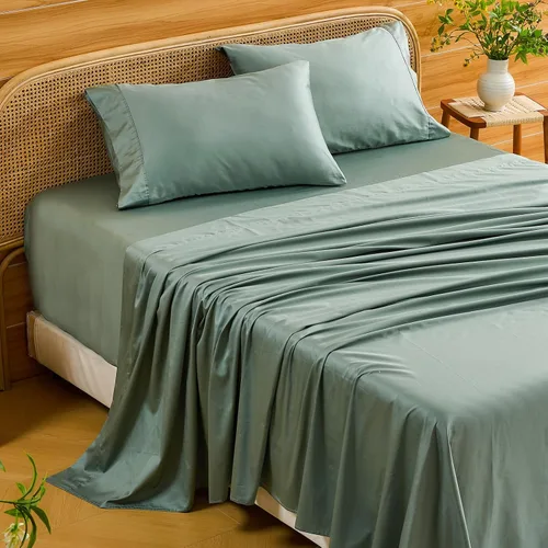 Miniatura 30 de Bedlifes Sábanas de algodón egipcio de 1000 hilos, tamaño Queen, 4 piezas con bolsillo profundo de 16 pulgadas, ropa de cama ultrasuave refrescante