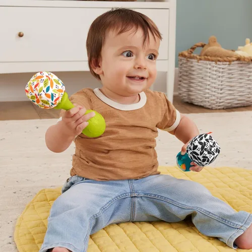 Miniatura 2 de Fisher-Price Juguetes para recién nacidos Rattle ‘n Rock Maracas, 2 Instrumentos Musicales Blandos para el Desarrollo del Juego en Bebés de 3+