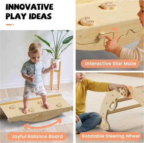 Miniatura 3 de Pikler - Juego de escalada triangular con cojín, juguetes de escalada plegables para interiores, gimnasio Montessori para niños pequeños, escalador