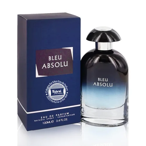Hybrid & Company Bleu Absolu Eau De Parfum - Spray natural para hombres, colonia Woody Oud, fragancia concentrada de lujo de larga duración, 3.4