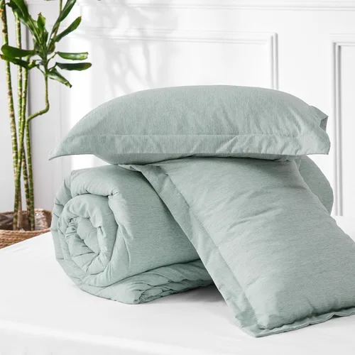 Miniatura 371 de Bedsure Juego de edredón Twin/Twin XL, ropa de cama suave beige para todas las estaciones, juego de cama teñido catiónico, 2 piezas, 1 edredón