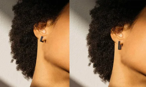 Miniatura 2 de 2 pares de aretes de aro minimalistas chapados en oro de 14 quilates, pequeños y delicados aretes geométricos cuadrados y rectangulares para niñas