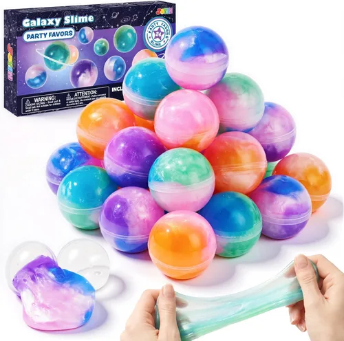 Miniatura 9 de JOYIN Slime Party Favors, Paquete de 24 Pelotas de Slime Galaxia - Elásticas, No Pegajosas, Sin Desorden, Alivio del Estrés y Seguras - Juguetes