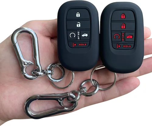 Miniatura 8 de TANDRIVE Funda para llavero (5 botones) Honda 2026 2025-2022 Civic Accord CR-V HR-V Pilot y 2026 Passport, silicona, paquete de 2, negro rojo