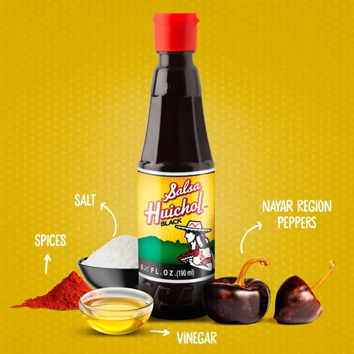 Miniatura 5 de Huichol Salsa Negra - Paquete de 3 unidades, importado de México