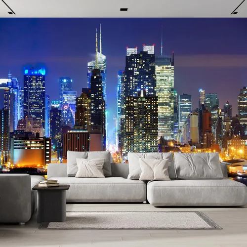 wall26 - Manhattan inferior desde el otro lado del río Hudson en la ciudad de Nueva York. - Mural de pared removible. Papel pintado grande Obra de