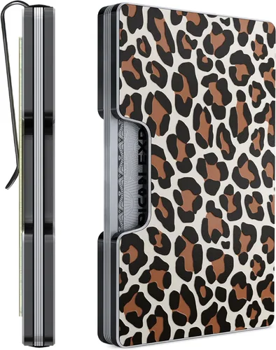 Miniatura 79 de Cartera de aluminio impresa 2.5D para hombres: clip delgado para dinero y tarjetero con barniz selectivo táctil. Bloqueo RFID mejorado, compacto