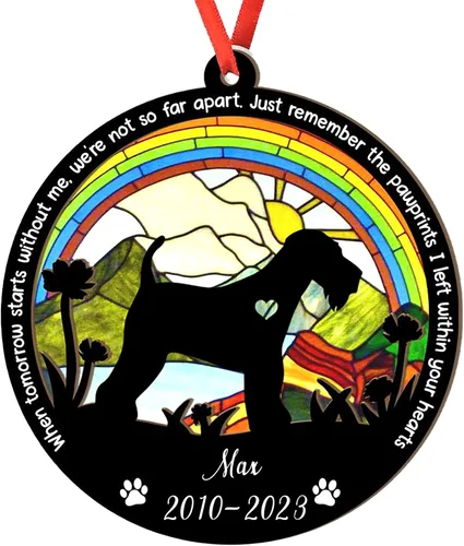 Miniatura 40 de Adorno personalizado para atrapasoles de sabueso afgano, adorno de Navidad de sabueso afgano, regalo para perro amante, sabueso afgano conmemorativo