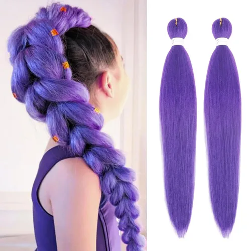 Miniatura 21 de Beyond Beauty - Trenzas preestiradas de cabello profesional sin picazón, ajuste de agua caliente, fibra sintética, textura Yaki, extensiones