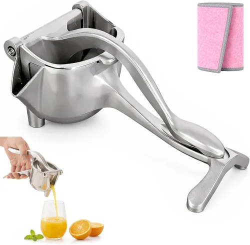 Exprimidor manual de hierro fundido resistente, exprimidor de jugo de frutas de acero inoxidable para limón y naranja, exprimidor de prensa de