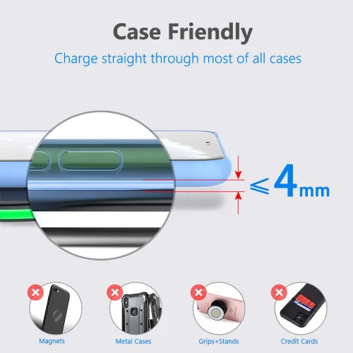Miniatura 4 de Yootech Cargador inalámbrico, almohadilla de carga inalámbrica de 10 W máx. compatible con iPhone 17/17 Pro/17 Pro Max/Air/16/15/14/13/SE
