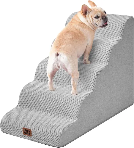 Miniatura 16 de EHEYCIGA Rampa de escaleras curvadas para perros pequeños de 15.7 pulgadas de alto, escalones para perros de 3 escalones para sofá y silla